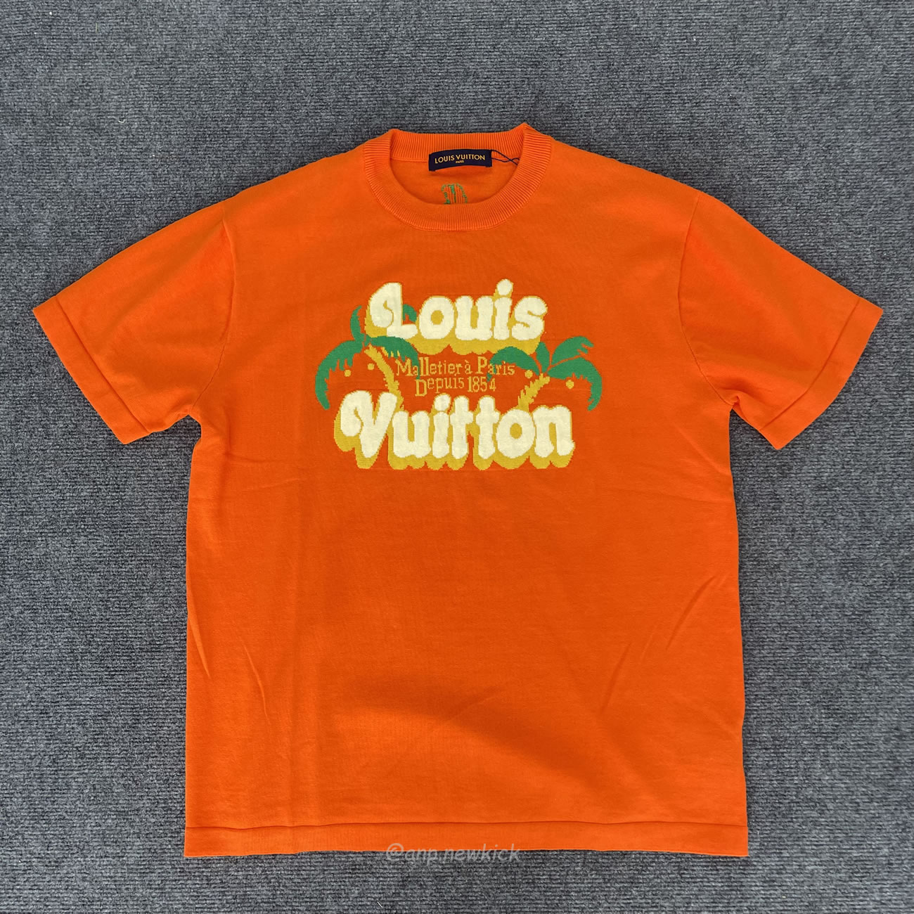 Louis Vuitton Short Sleeved Cotton Crewneck Orange Fw24 (9) - newkick.vip